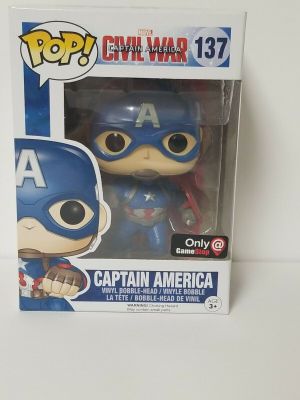funko pop isreal funko pop של marvel Funko POP!: Marvel&#039;s Civil War: Captain America #137 (Gamestop Exclusive)
